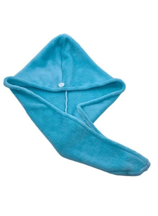 منشفة استحمام لتجفيف الشعر السريع أزرق 60 x 25سم