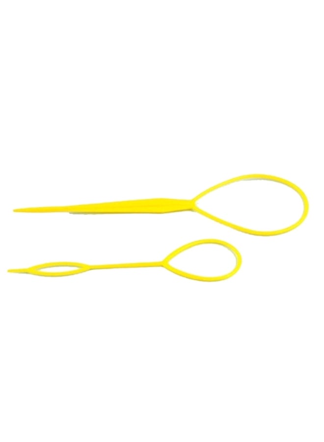 2-Piece Braid Ponytail Maker Set Yellow
