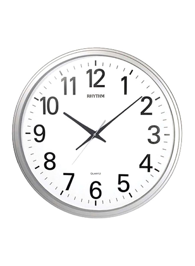Round Shape Analog Wall Clock Silver/White/Black 50 x 4.5cm