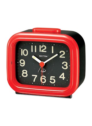 Decorative Analog Bell Alarm Clock Black/Red/White 10.3 x 11.7cm - v1588742193/N37619775A_1