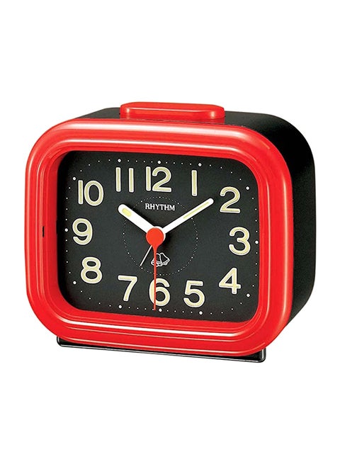 Decorative Analog Bell Alarm Clock Black/Red/White 10.3 x 11.7cm