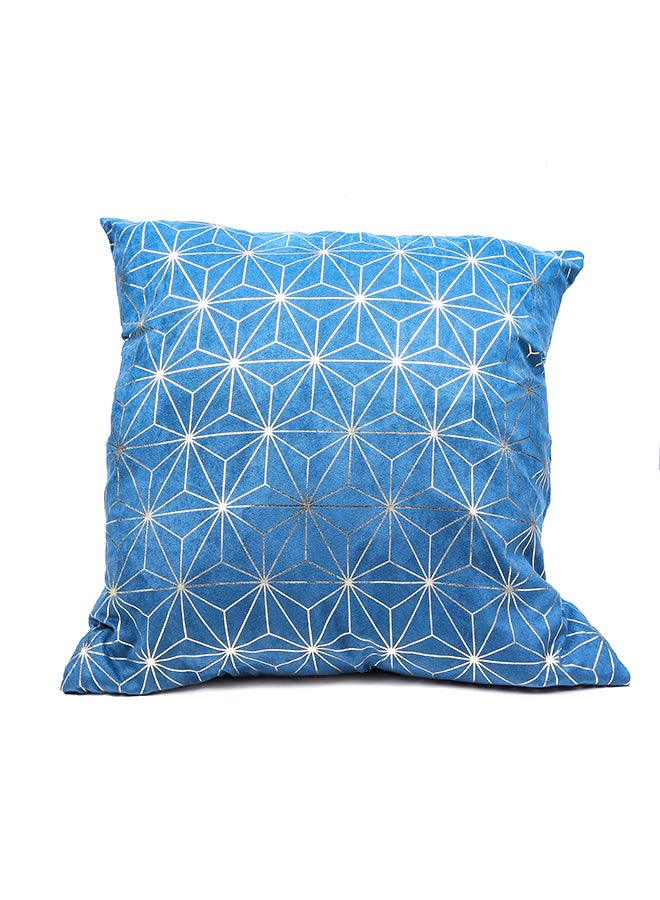 Geometric Pattern Decorative Cushion Blue/White 50 x 50cm
