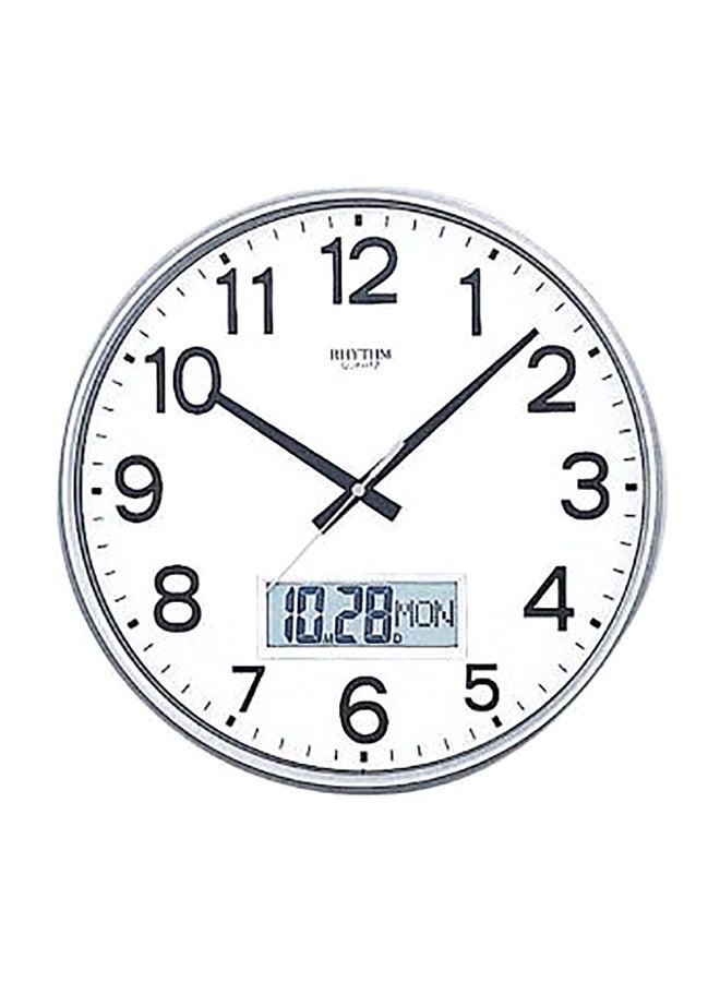 Round Shape Wall Clock Silver/White/Black 32 x 4.8cm