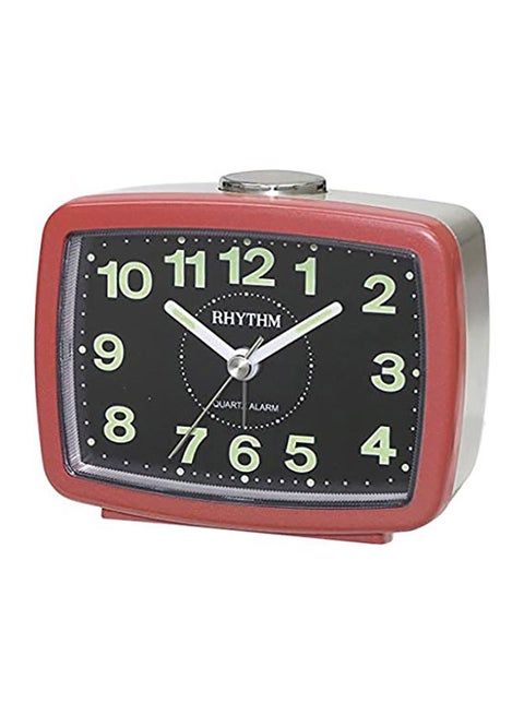 Decorative Analog Beep Alarm Clock Red/Black/Silver 7.2 x 9.1cm