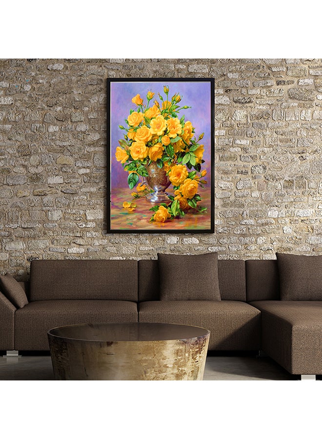 نيوي لوحة فنية 5D مطرزة بغرز متقاطعة بتصميم فسيفساء ماسية أصفر/أرجواني 30x40Ø³Ù†ØªÙŠÙ…ØªØ± - Image 5