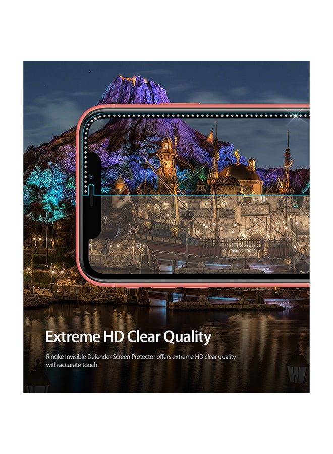 Ringke Tempered Glass Invisible Defender For Apple iPhone XR or for Apple iPhone 11 Screen Protector Jewel Edition Clear/Black - Image 3