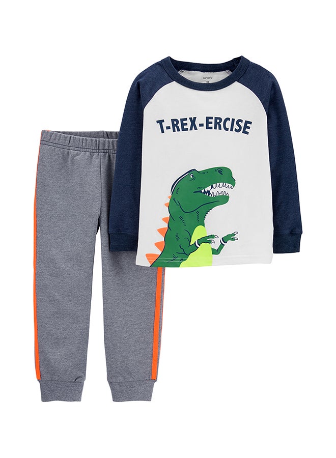carter's T-Rex Raglan Tee & Jogger Set Multicolour - Image 1