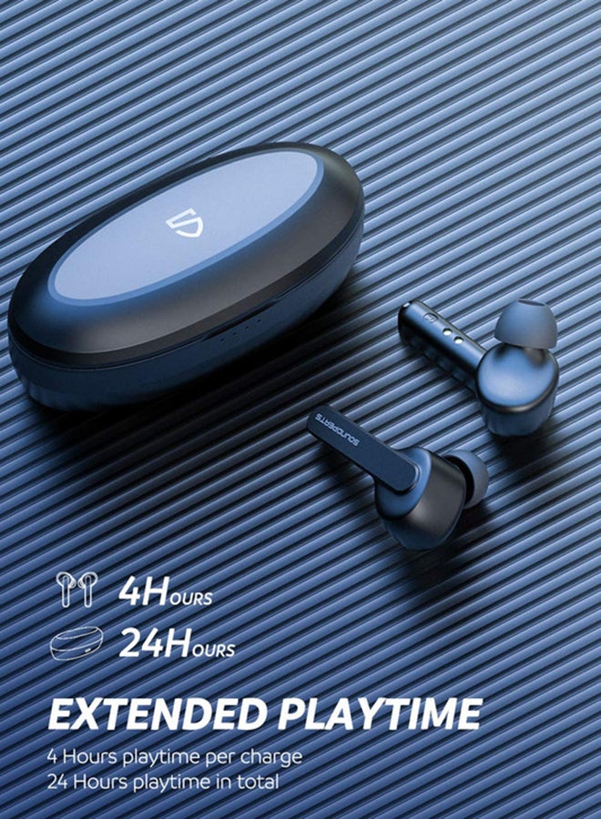 SoundPEATS - TrueCapsule Wireless In-Ear Headphones With Charging Case Black - Image 1