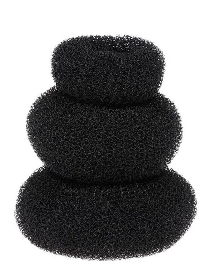 طقم حلقات شعر ماجيك شيبر لتصفيفة كعكة الدونات مكون من 3 قطع أسود - Image 2