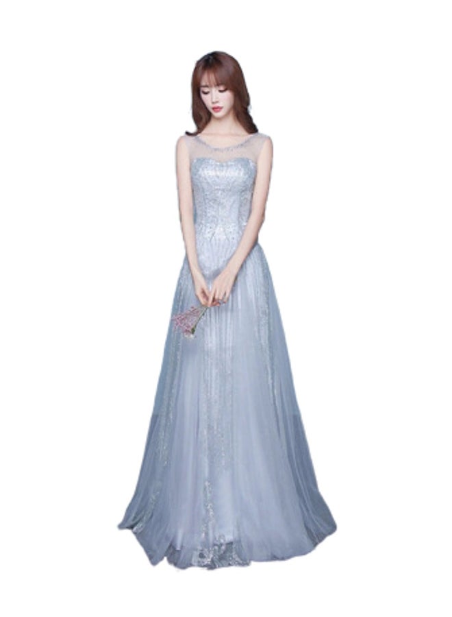 UTEX - Sequin Queen Evening Dress Grey - Image 1