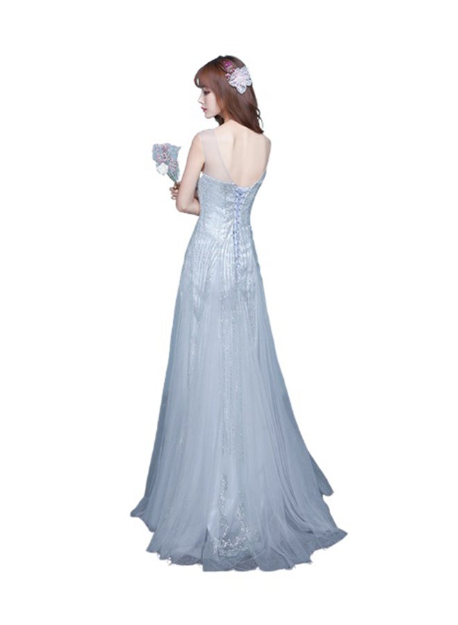 UTEX - Sequin Queen Evening Dress Grey - Image 1