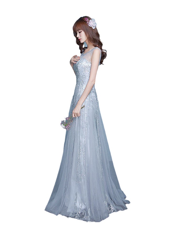 UTEX - Sequin Queen Evening Dress Grey - Image 1