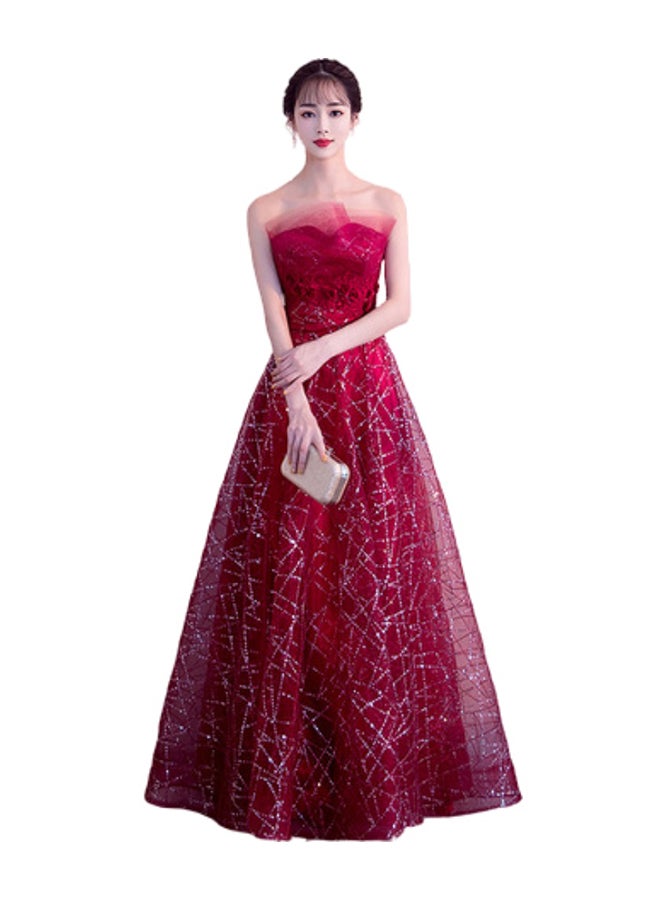 Sparkling Evening Flared Dress Red - v1588767400/N36015960V_1