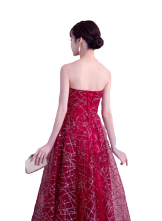 Sparkling Evening Flared Dress Red - v1588767401/N36015960V_2