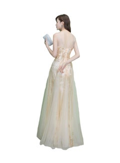 UTEX Sequin Queen Evening Dress White/Gold  - Image 2