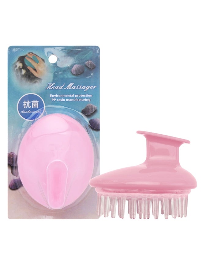 Antibacterial Head Massage Comb Pink/Clear 10cm - Image 2