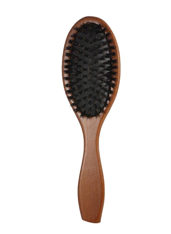 Natural Boar Bristle Hair Brush Brown/Black 22 x 6.5cm - Image 1
