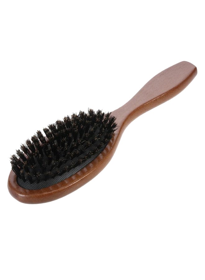 Natural Boar Bristle Hair Brush Brown/Black 22 x 6.5cm - Image 2