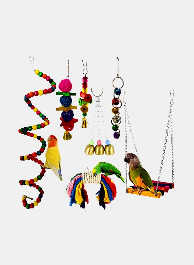 طقم لعبة أرجوحة الطيور مكون من 7 قطع متعدد الألوان 5x20سم