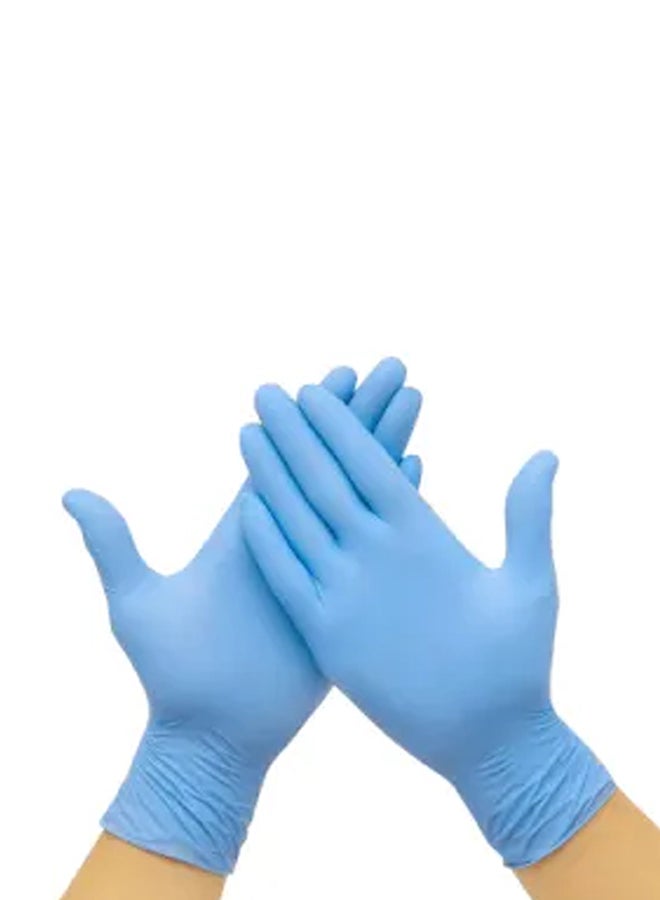 Palm 100-Piece Disposable Nitrile Powder Free Gloves Set Blue S - Image 2