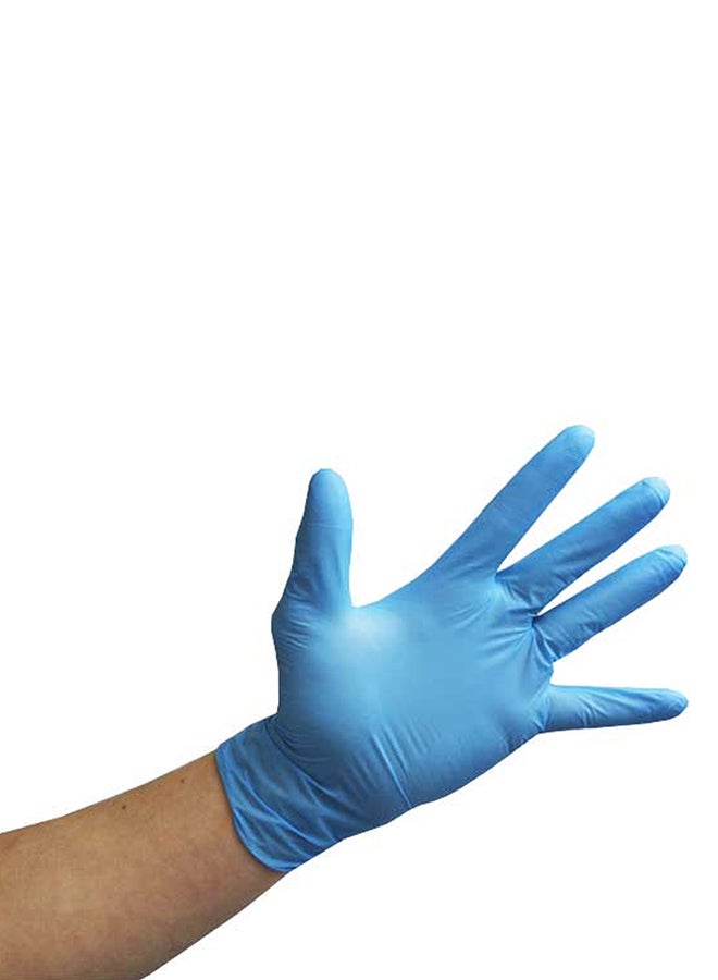 Palm 100-Piece Disposable Nitrile Powder Free Gloves Set Blue S - Image 3