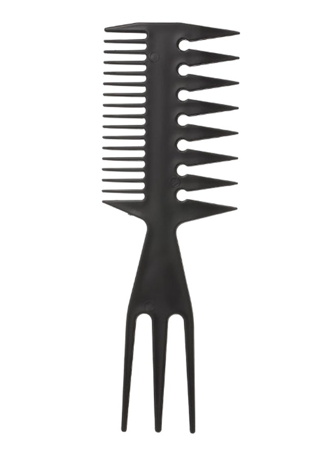 3-In-1 Wide Tooth Anti Static Hair Styling Comb Black