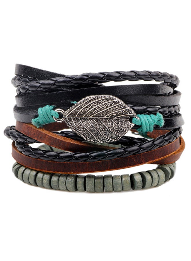 Beauenty Weave Punk Vintage Cuff Beads Evil Eye Charm Bracelet  - Image 1