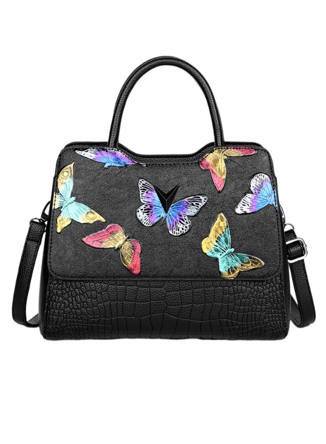 Generic - Print Patchwork Shoulder Bag Black - Image 1