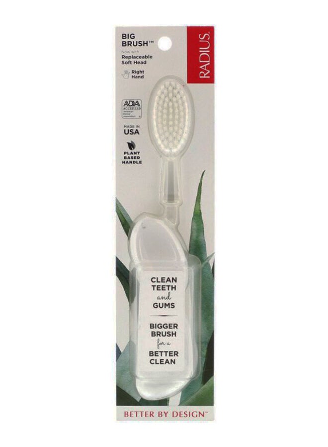 Radius Soft Big Right Hand Toothbrush Clear/White - Image 2