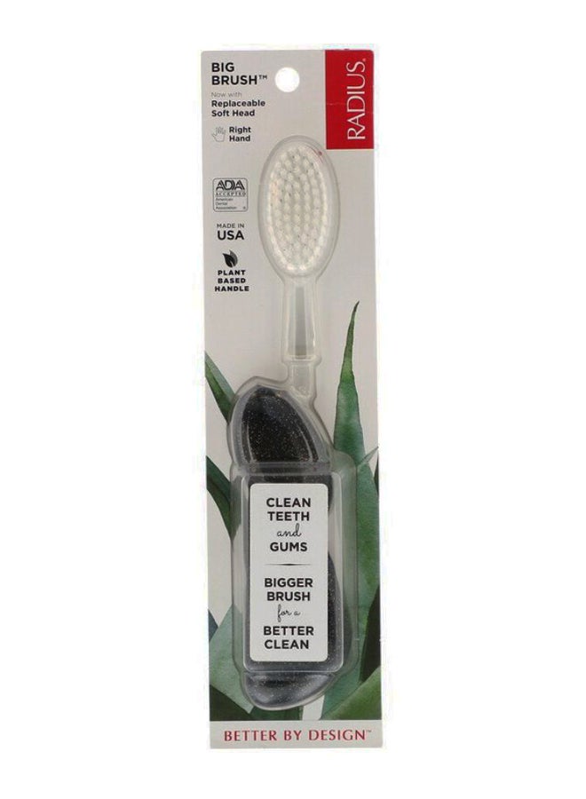 Radius Soft Big Right Hand Toothbrush Sparkle Black/Clear/White - Image 2