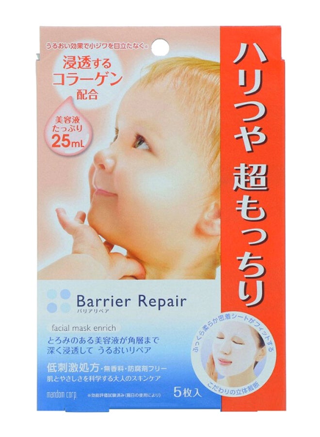 Pack Of 5 Barrier Repair Facial Mask Enrich Sheet - v1588791014/N37835991A_1