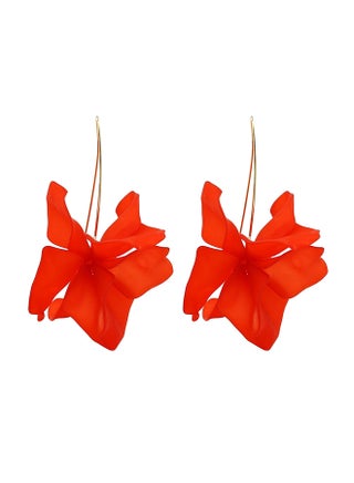 Long Flower Design Elegant Hoops Earrings - v1588796473/N36567245A_1