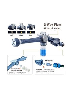 Generic 8 Multifunction Jet Water Spray Cannon Blue/Clear/White  - Image 2