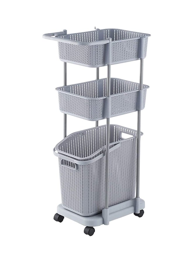 Generic 3-Tier Plastic Storage Basket Grey  - Image 1