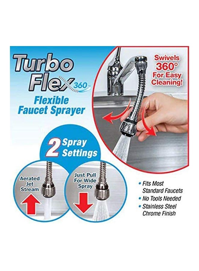 Turbo Flex - 360 Degree Stainless Steel Faucet Silver - Image 1