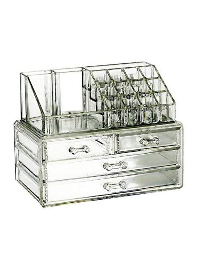 وحدة تنظيم من الأكريليك لمستحضرات التجميل مزودة بأدراج شفاف
