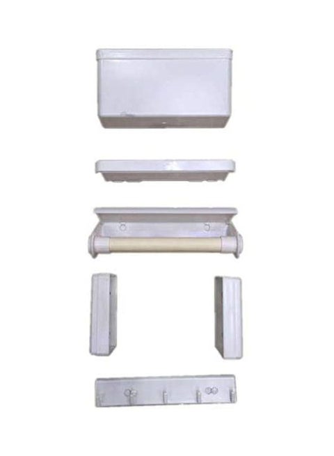 5-In-1 Magnetic Storage Rack Off White 3.3x10.6x10.4inch