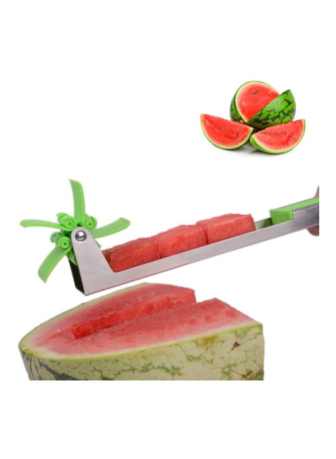 قطاعة بطيخ على شكل طاحونة أخضر/فضي - Image 2