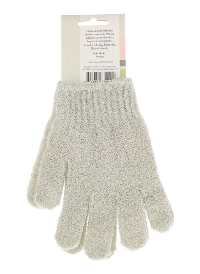 European Soaps Pair Of Urbana Spa Prive Exfoliating Gloves White  - Image 2