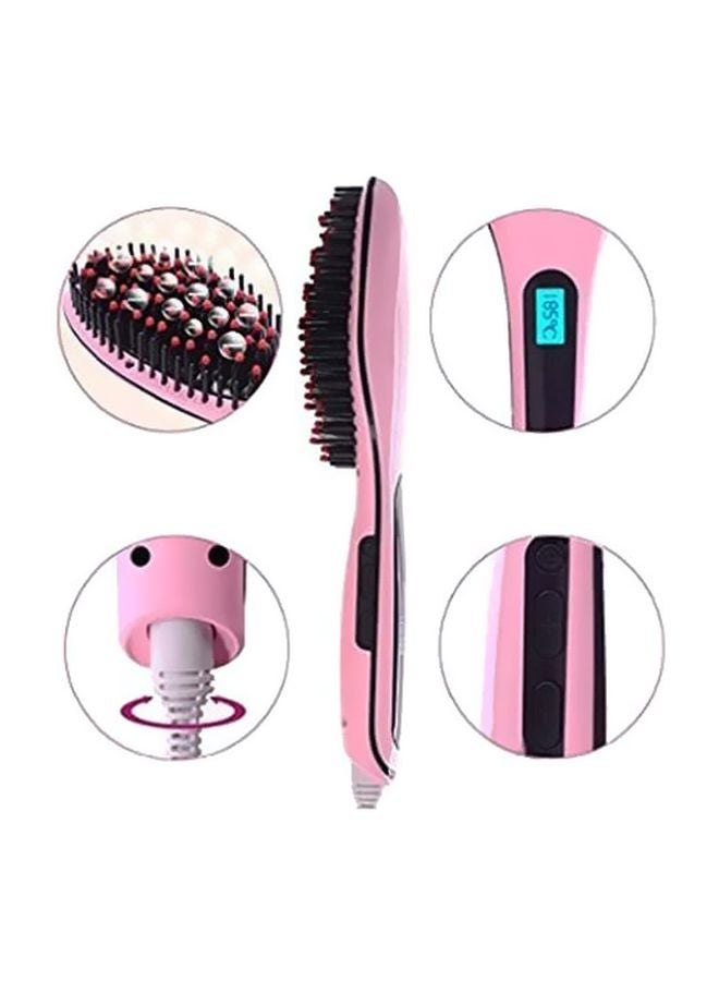 Hair Straightening Brush Pink/Black - Image 2