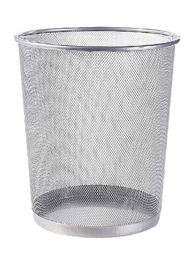 Metal Trash Bin Silver - Image 1