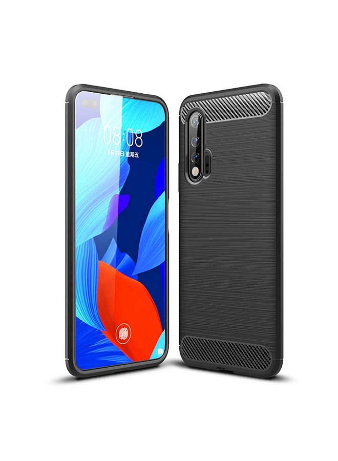 Ozone Carbon Brushed Texture Slim Ultra-Thin Lightweight Flexible Protective Cover For Huawei Nova 6 Black - Image 2