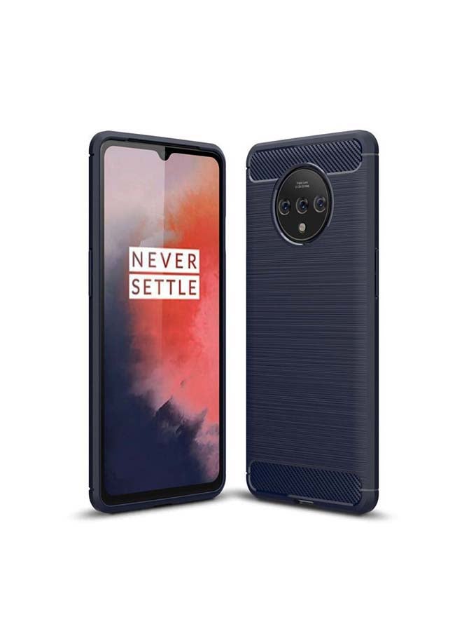 Ozone Carbon Brushed Texture Slim Ultra-Thin Lightweight Flexible Protective Cover For OnePlus 7T Blue