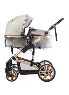 TEKNUM 3 In1 Pram Stroller, Sleeping Bassinet And Extra Wide Seat With Wide Canopy For Baby Grey  - Image 5