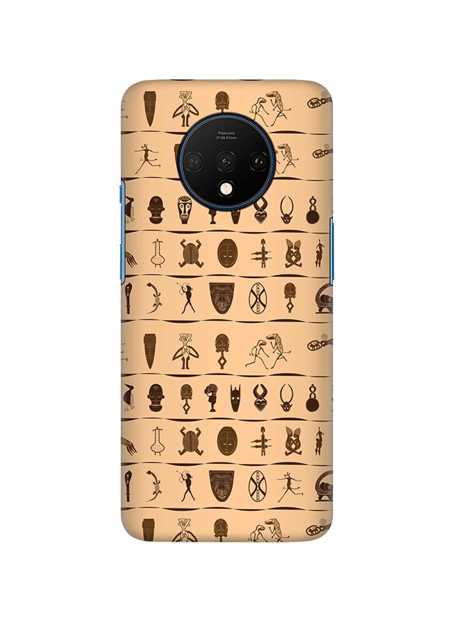 Stylizedd - Slim Snap Basic Series Anti-Scratch Customized Mobile Case Cover For OnePlus 7T Tribal Hieroglyphics - Image 1