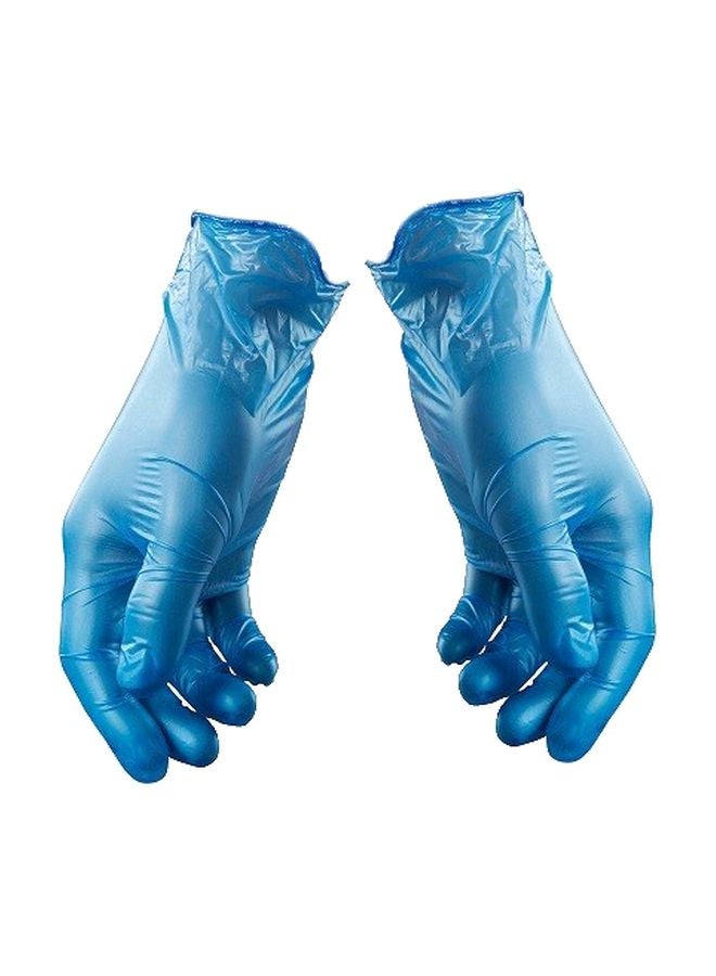 عبوة قفازات من الفينيل للاستخدام مرة واحدة مكونة من 100 قطعة أزرق - Image 1
