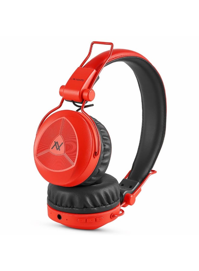 L'avvento Wireless Bluetooth Over-Ear Headphone With Mic Red/Black - Image 2
