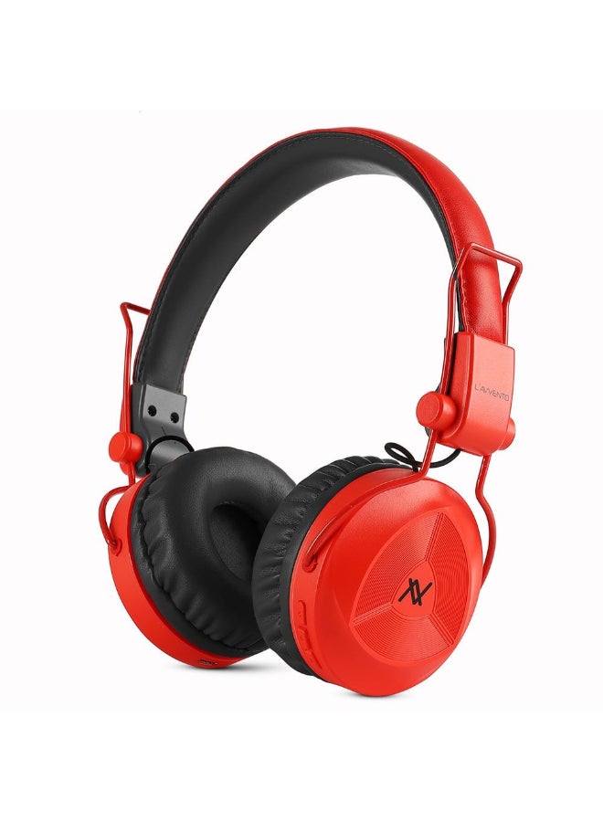 L'avvento Wireless Bluetooth Over-Ear Headphone With Mic Red/Black - Image 4
