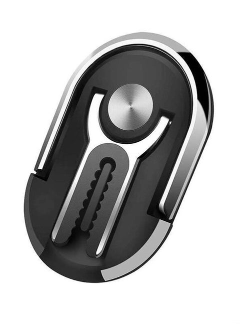 Multipurpose 360 Degree Car Air Vent Grip Mount Stand Rotation Magnetic Finger Ring Phone Holder Bracket Black & Silver