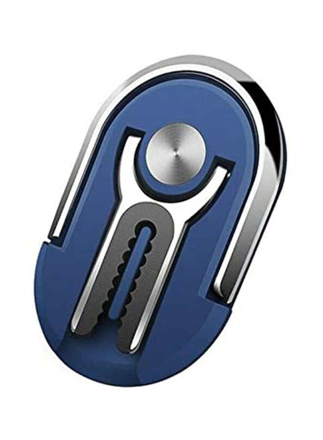 Multipurpose 360 Degree Car Air Vent Grip Mount Stand Rotation Magnetic Finger Ring Phone Holder Bracket Blue & Silver - Image 1